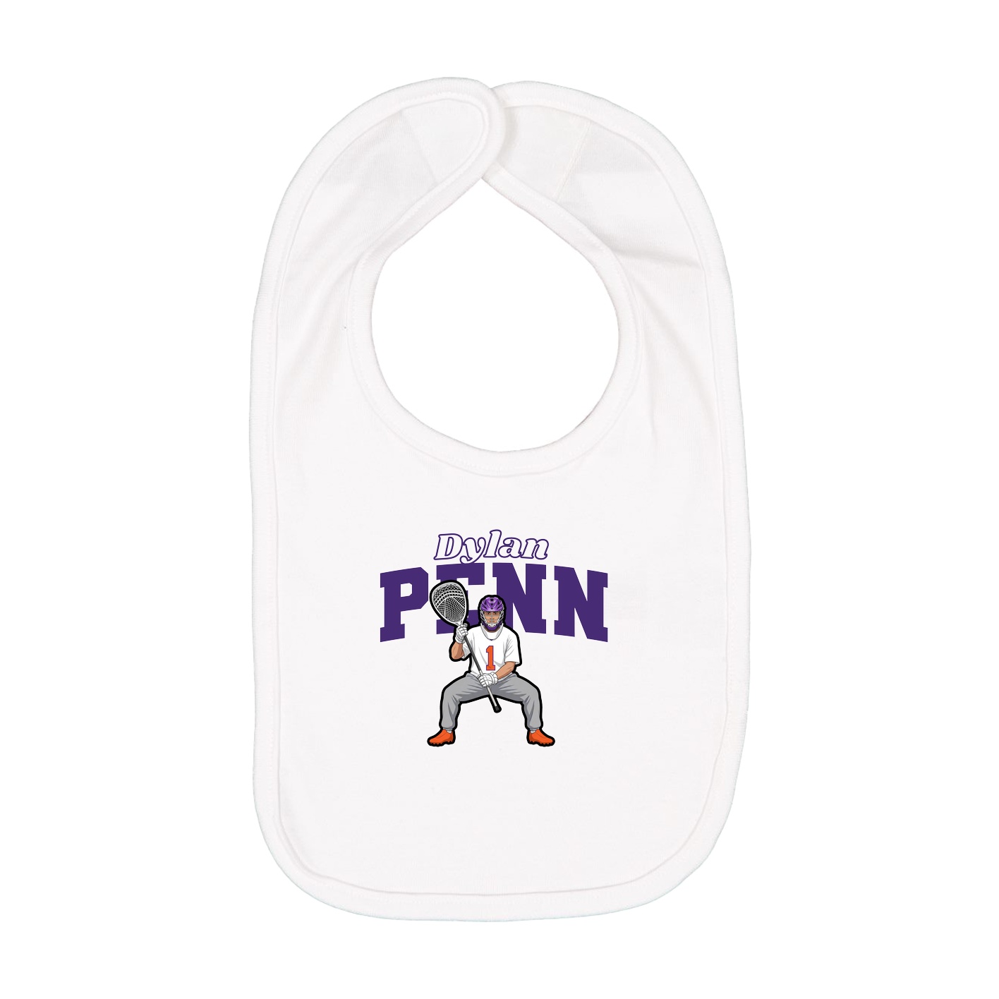 Infant Bib — Name Arch in White