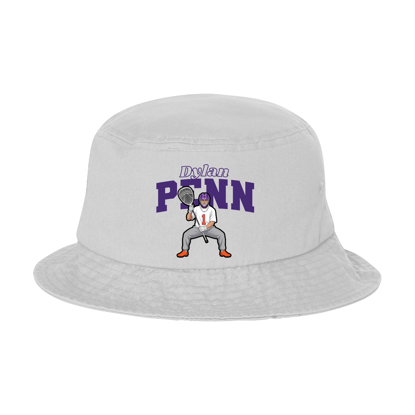 Bucket Cap — Name Arch in White