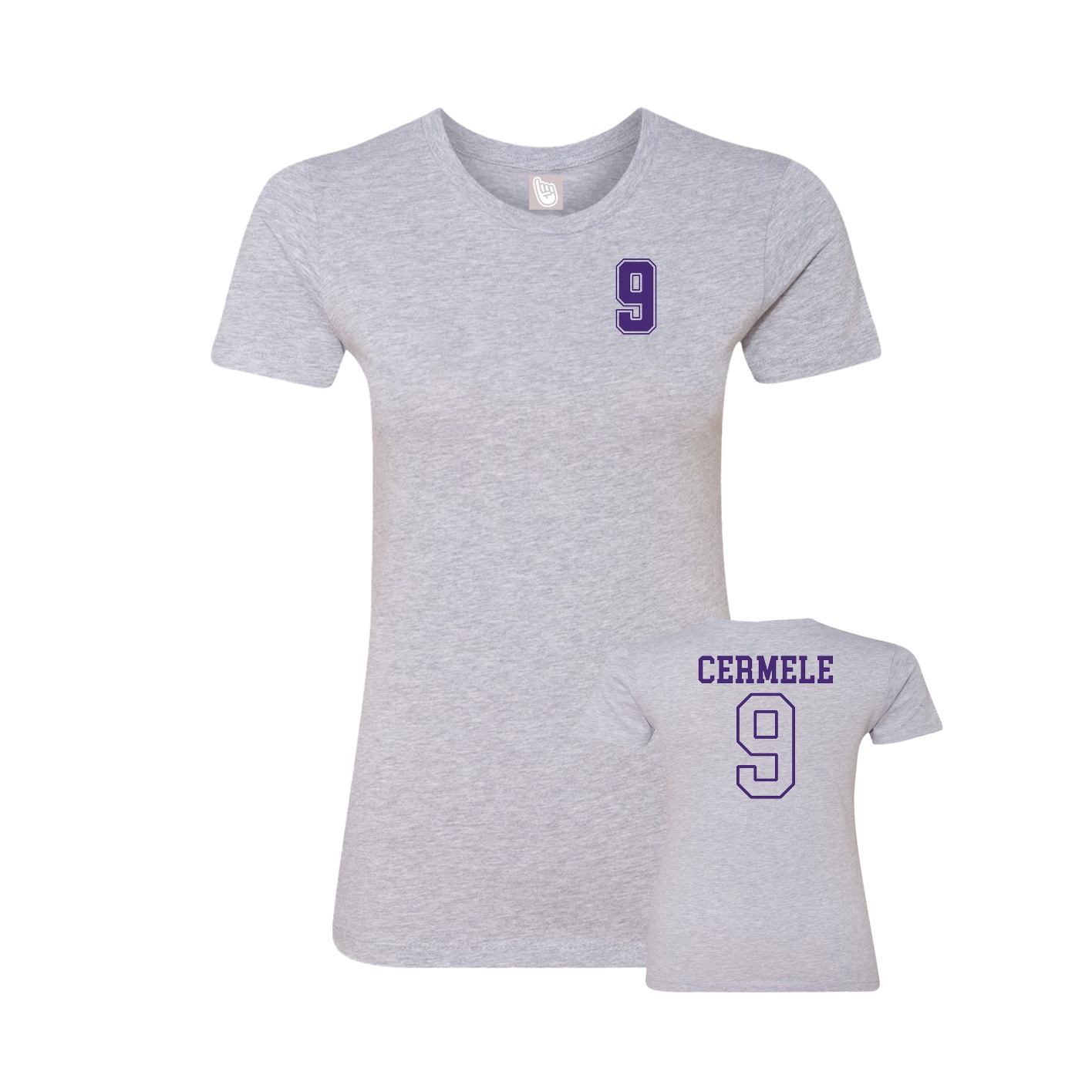 Fitted Women's Tee — Chest Back in Grey