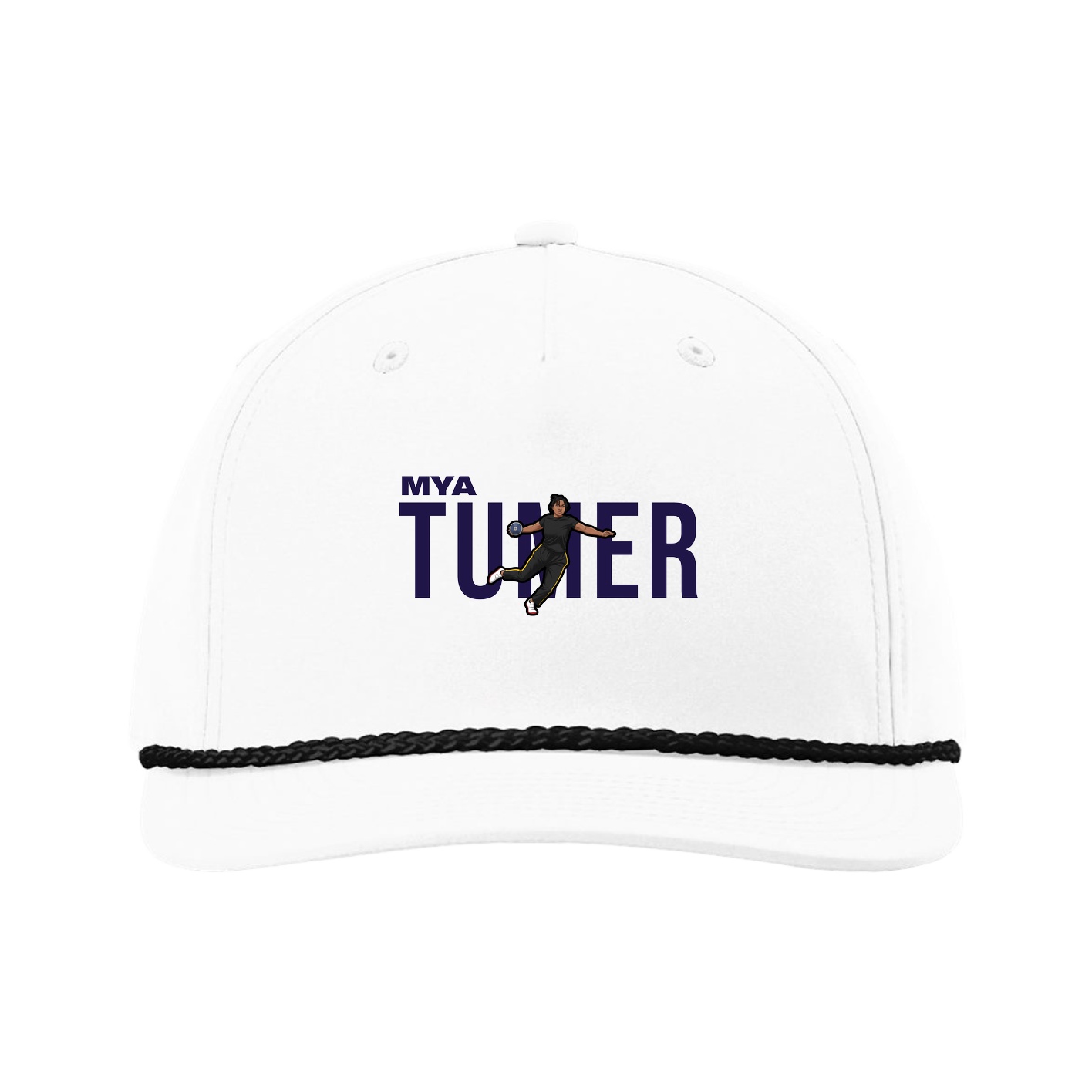 Five-Panel Classic Rope Cap — Player Name in White