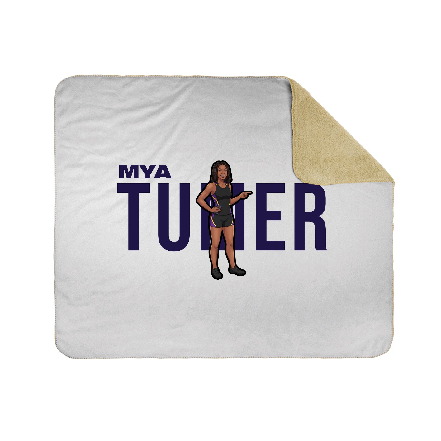 Throw Blanket — Player Name in White
