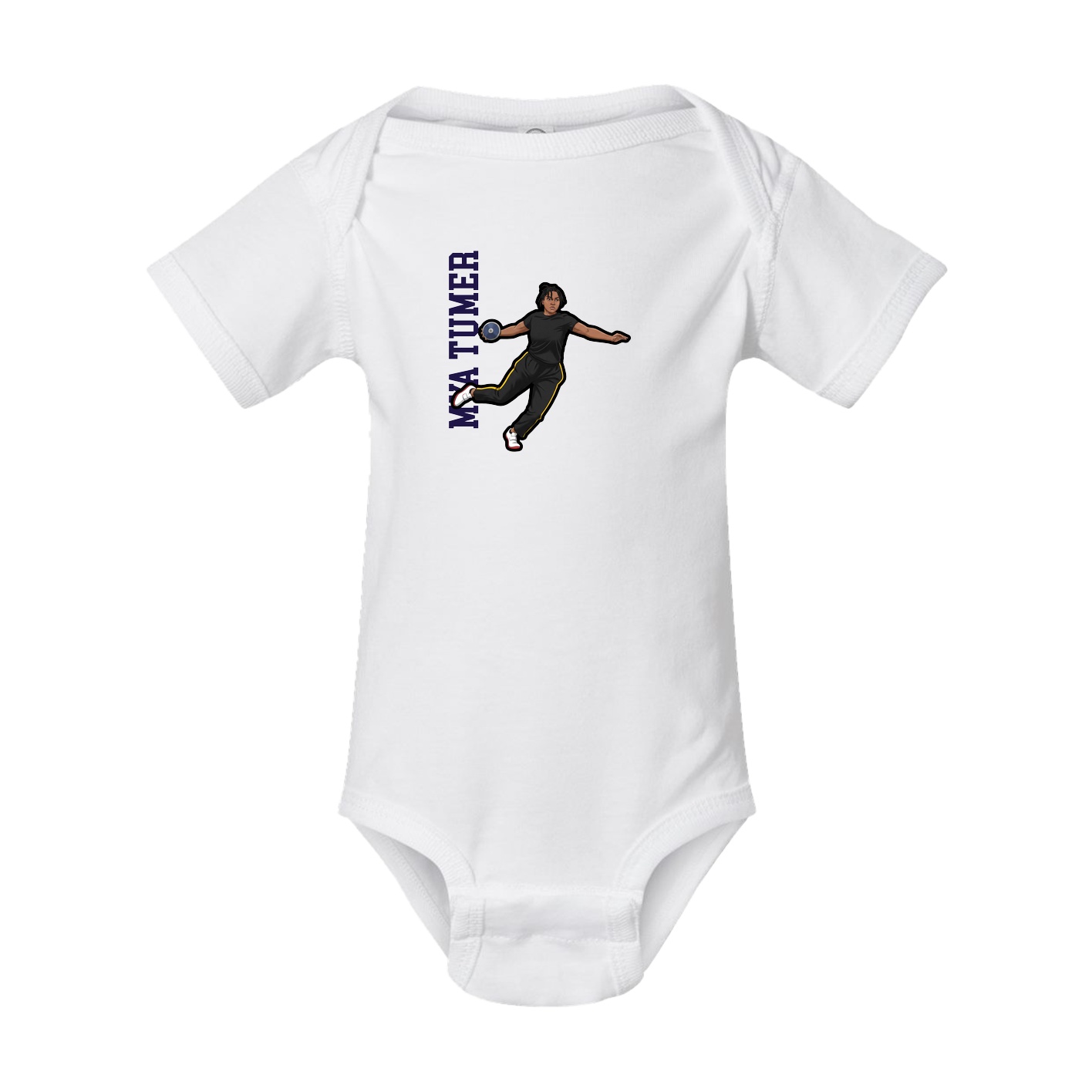 Baby Onesie — Name Vertical in White