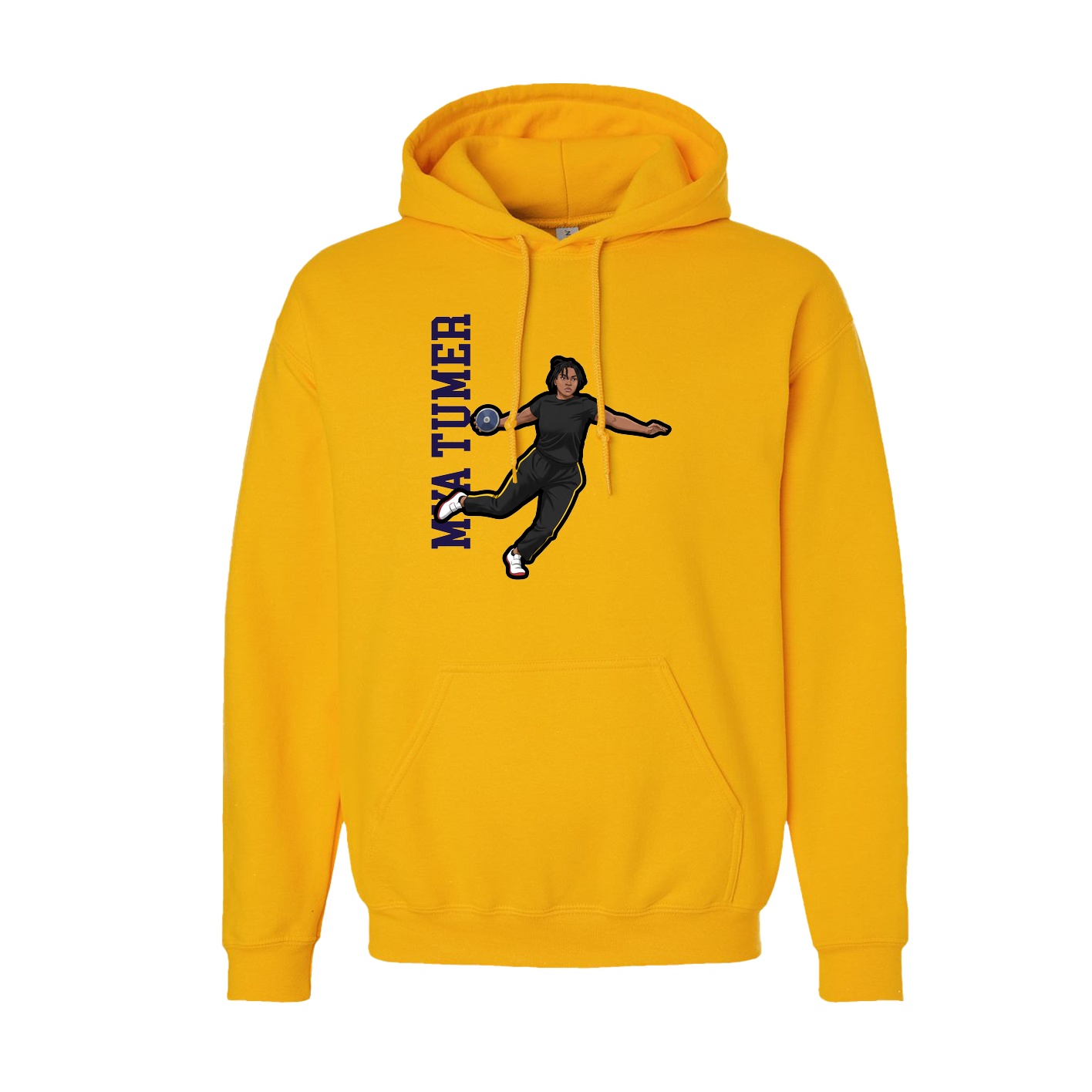 Youth Hoodie — Name Vertical in Gold