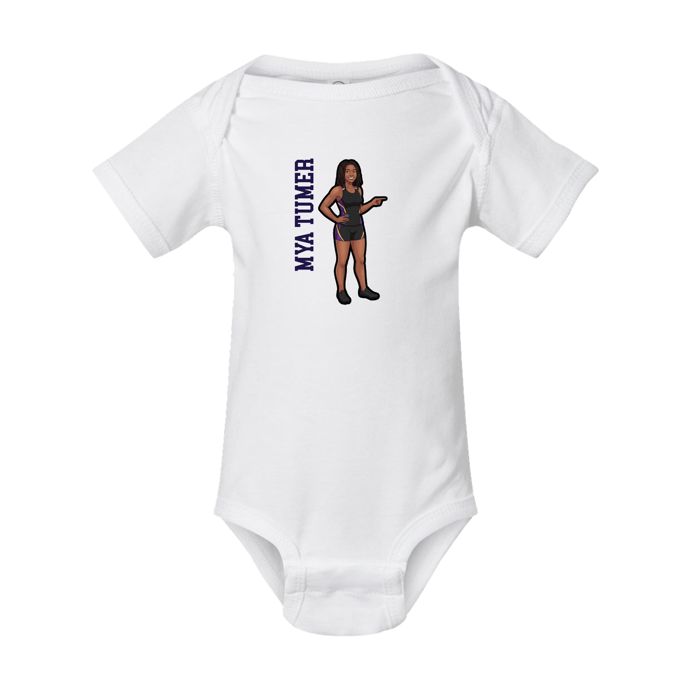 Baby Onesie — Name Vertical in White
