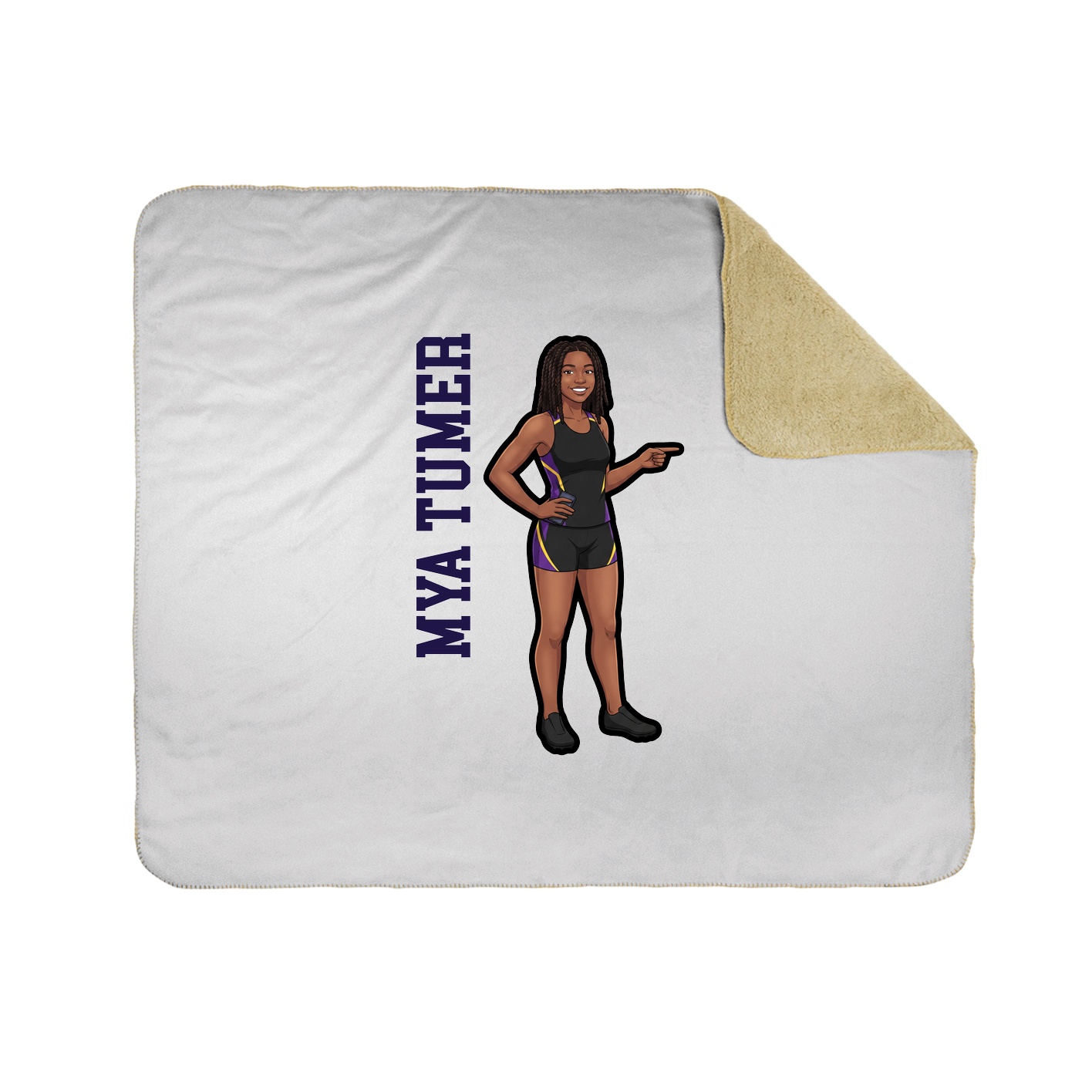 Throw Blanket — Name Vertical in White
