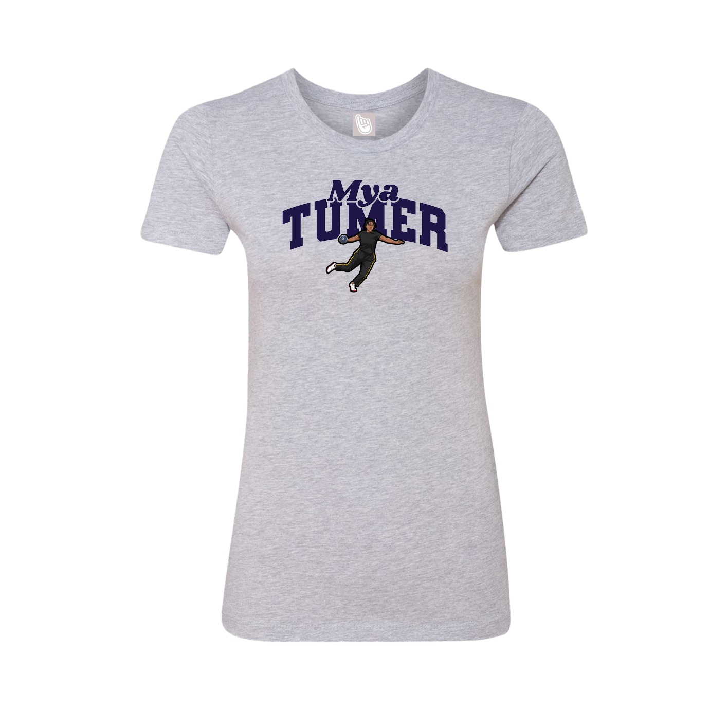 Fitted Women's Tee — Signature Arch in Grey