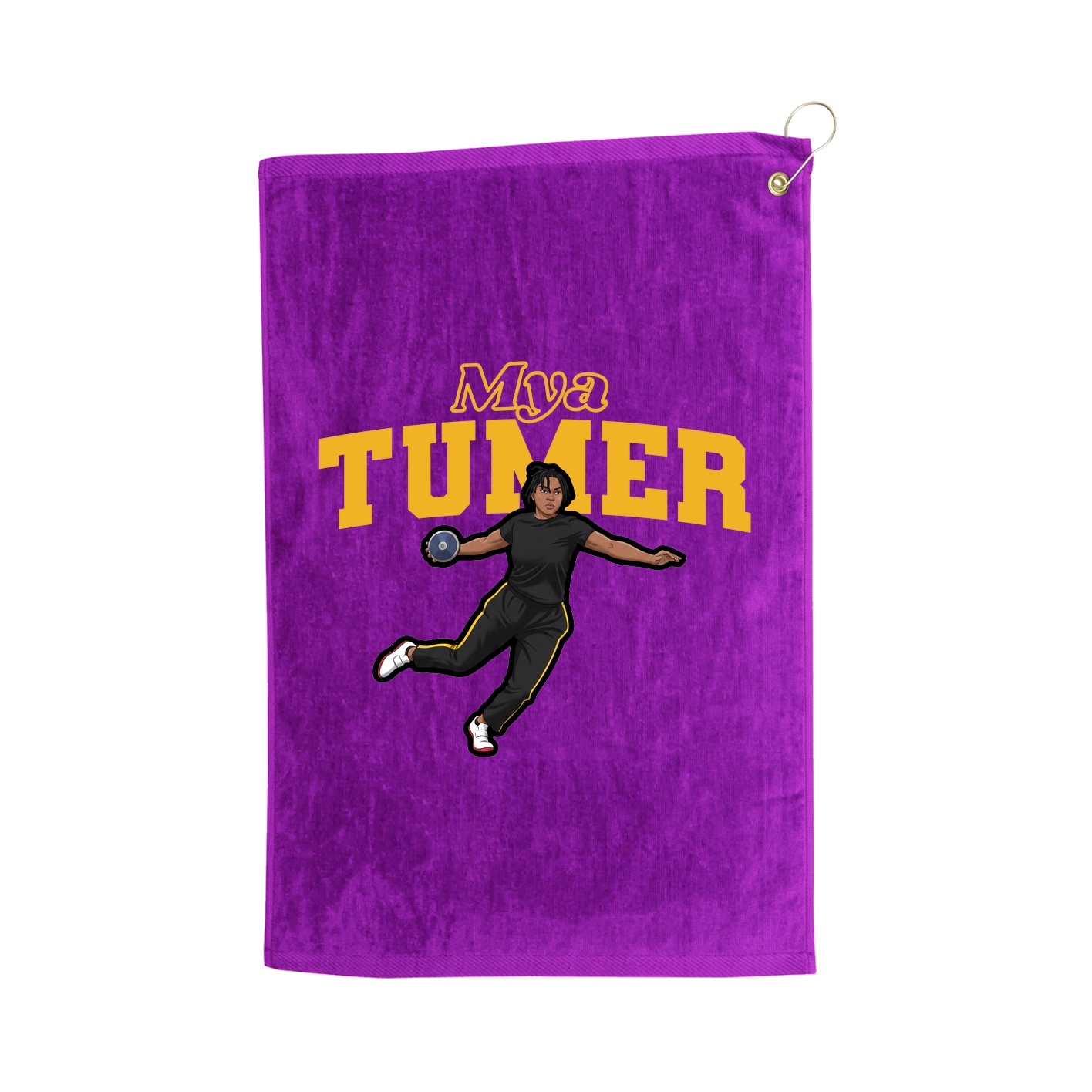 Golf Towel — Name Arch in Purple