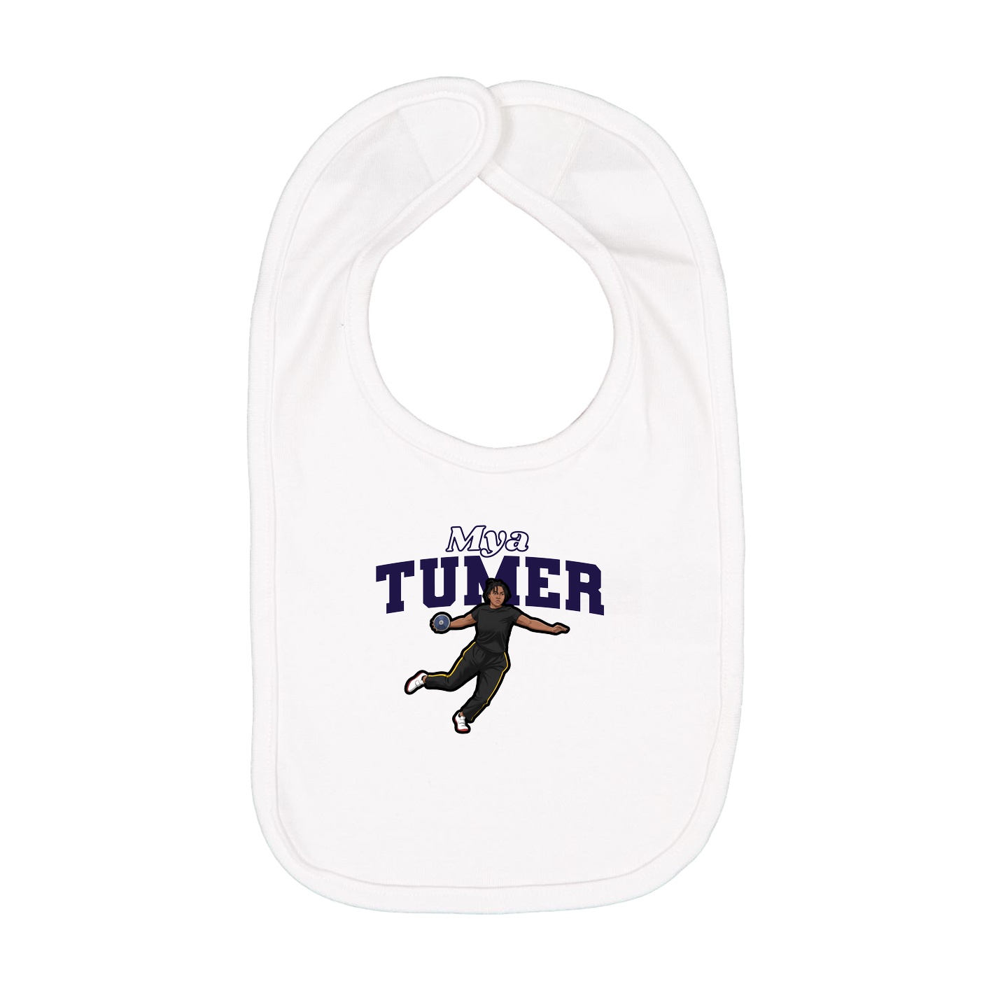 Infant Bib — Name Arch in White