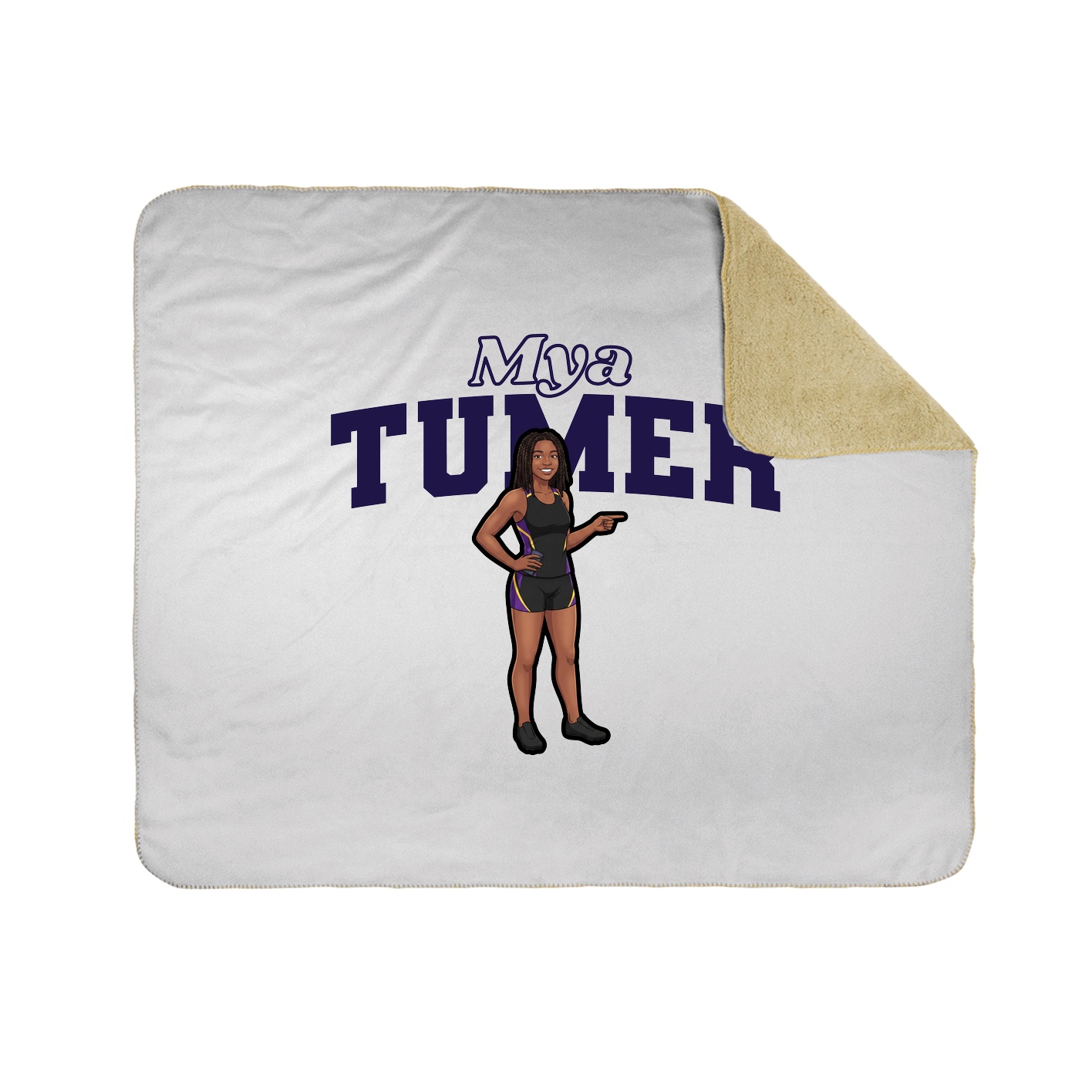 Throw Blanket — Name Arch in White