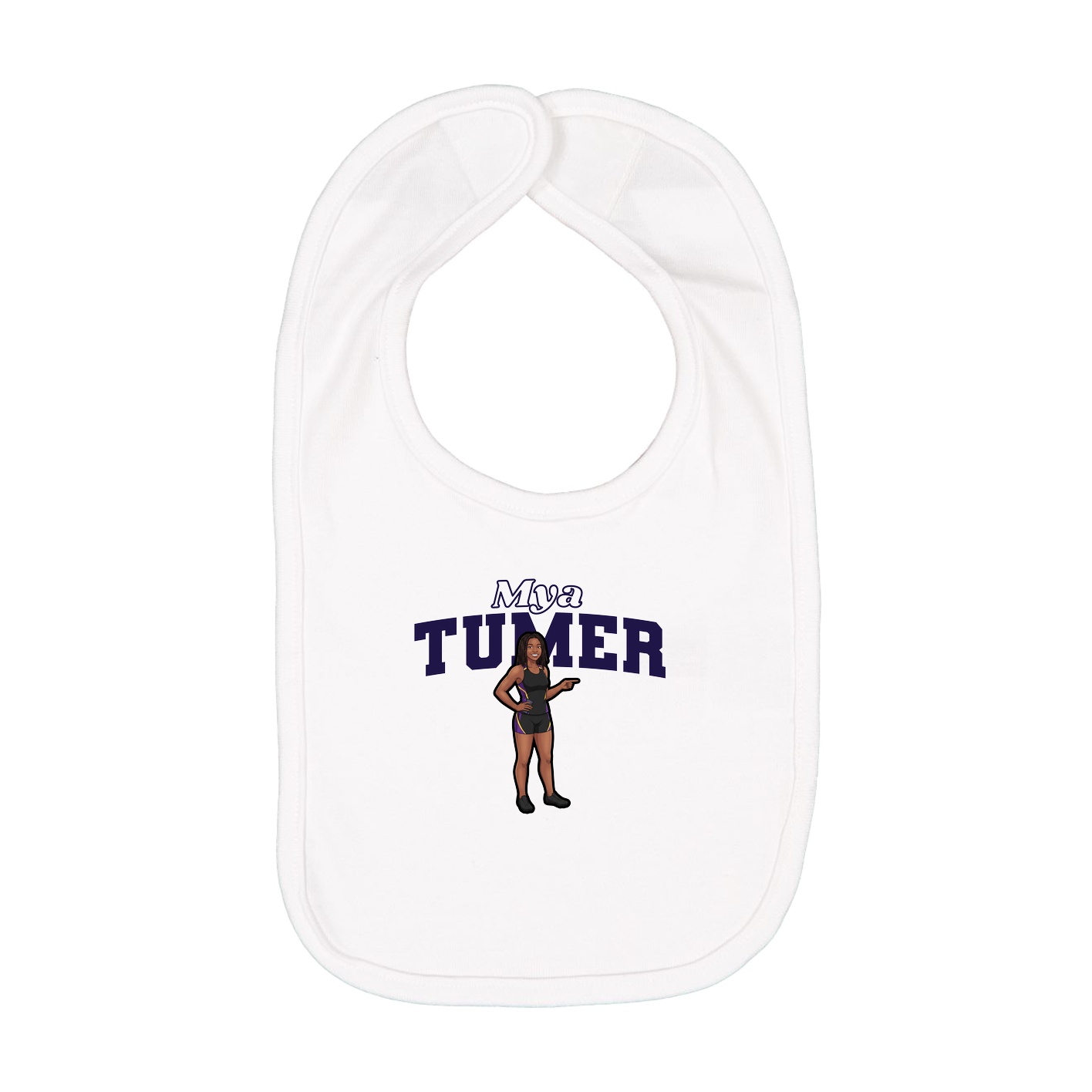 Infant Bib — Name Arch in White