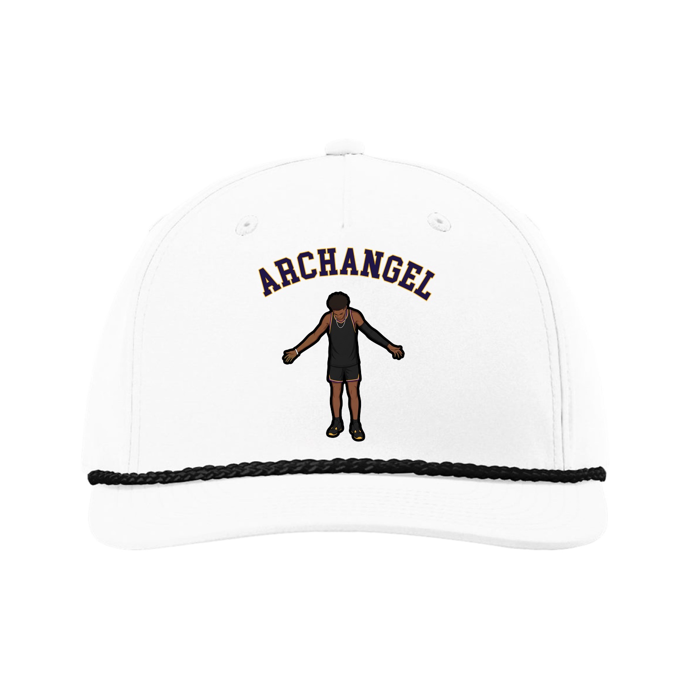 Five-Panel Classic Rope Cap — Shirsey Arch in White