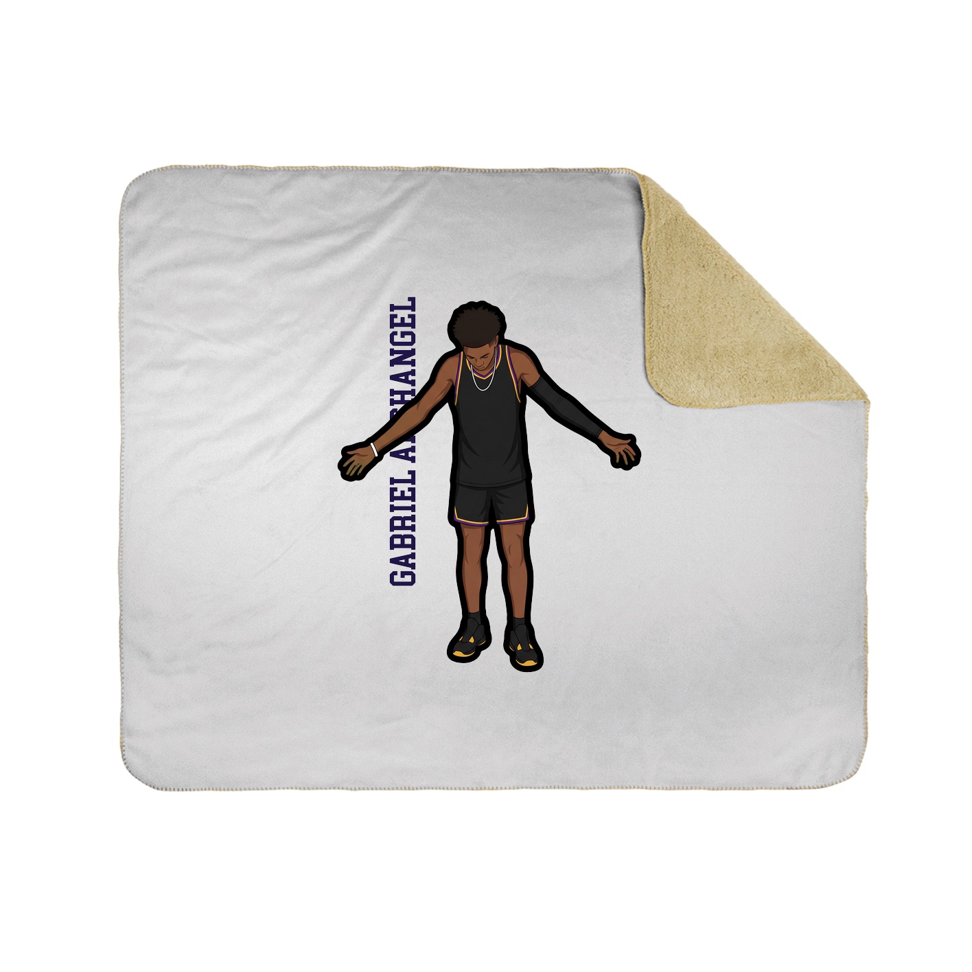 Throw Blanket — Name Vertical in White