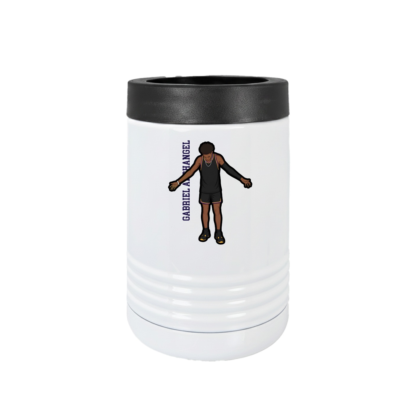 Beverage Holder — Name Vertical in White
