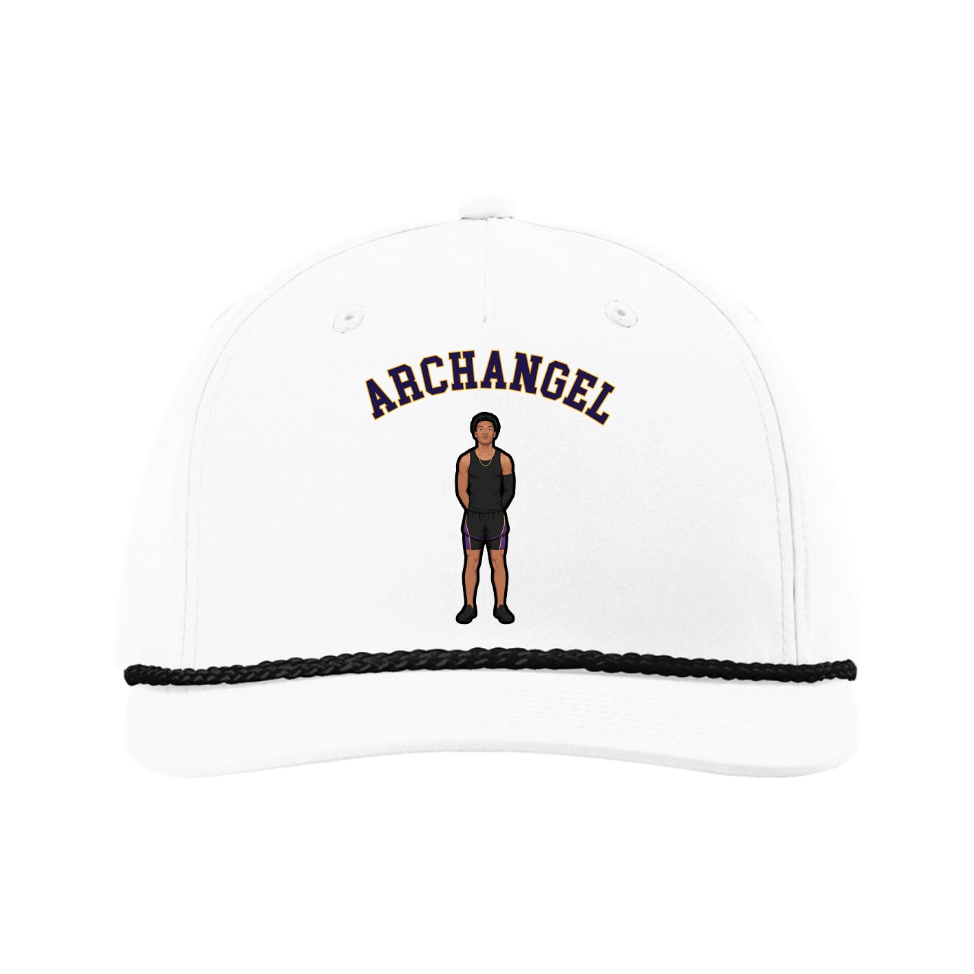 Five-Panel Classic Rope Cap — Shirsey Arch in White