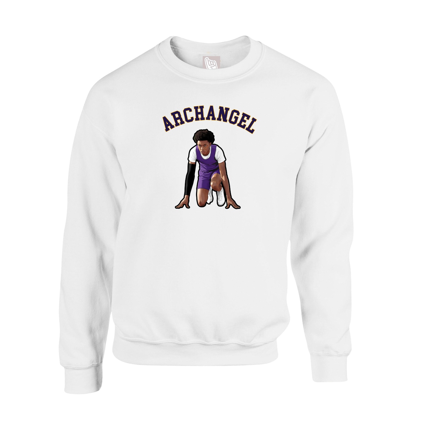 Fleece Crew — Shirsey Arch in White