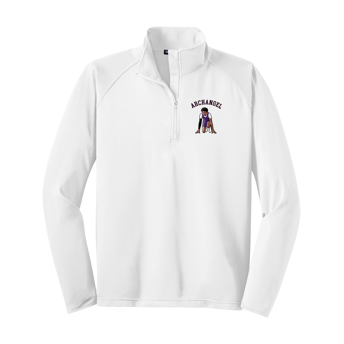 Q-Zip Pullover — Shirsey Arch in White