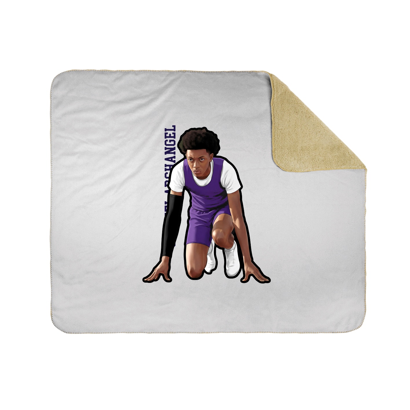 Throw Blanket — Name Vertical in White