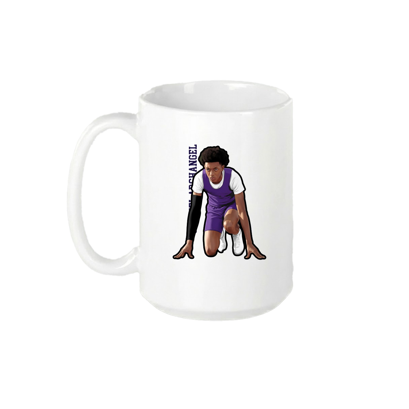 15oz Coffee Mug — Name Vertical in White