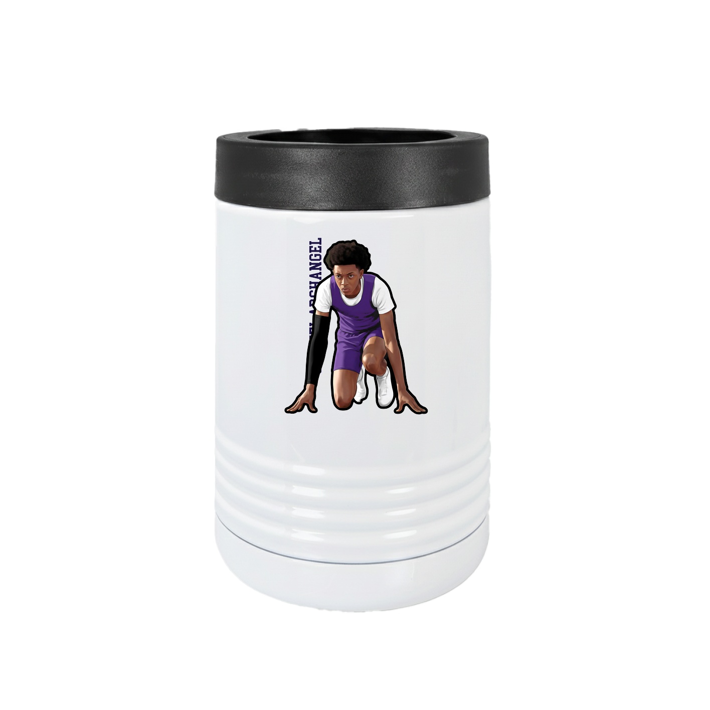 Beverage Holder — Name Vertical in White