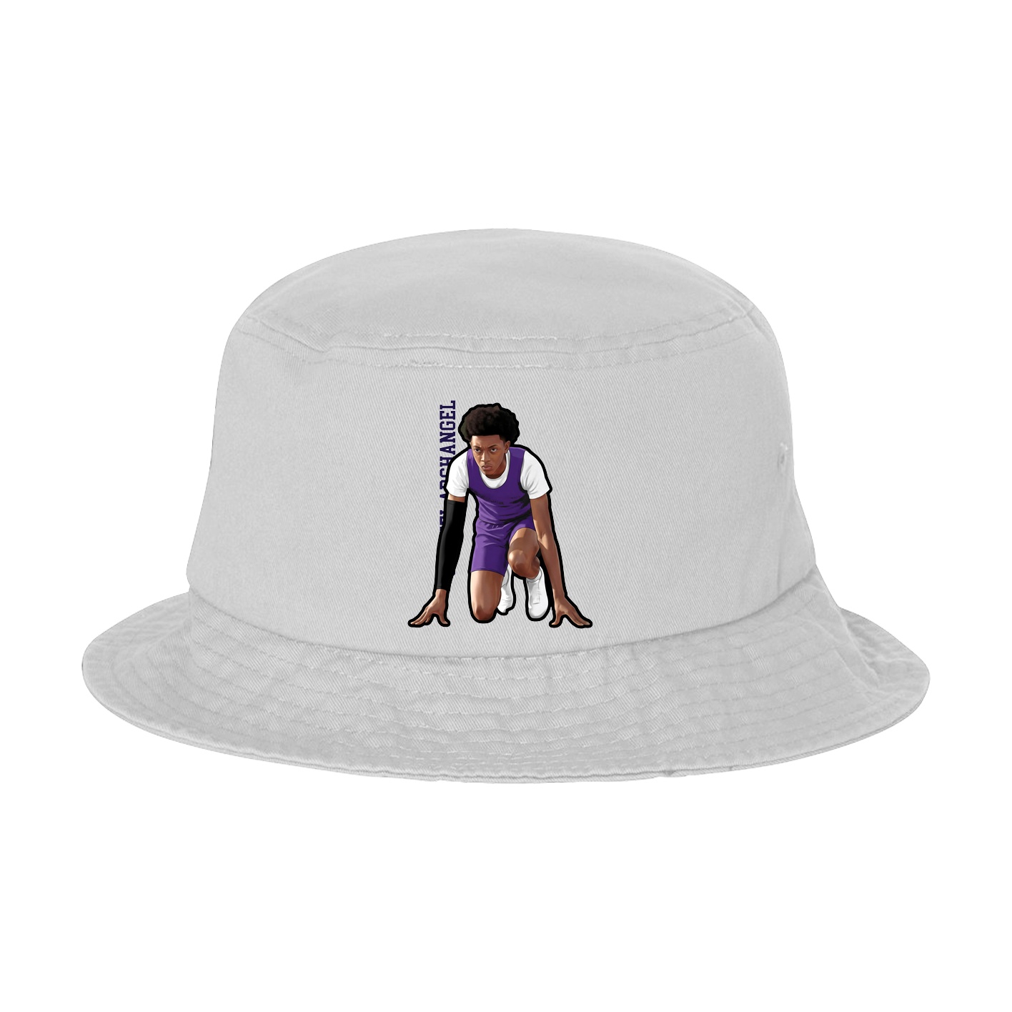 Bucket Cap — Name Vertical in White