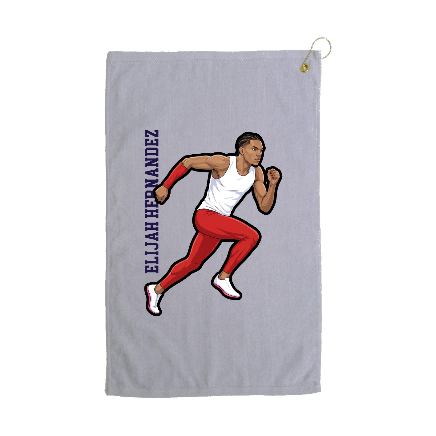 Golf Towel — Name Vertical in Grey