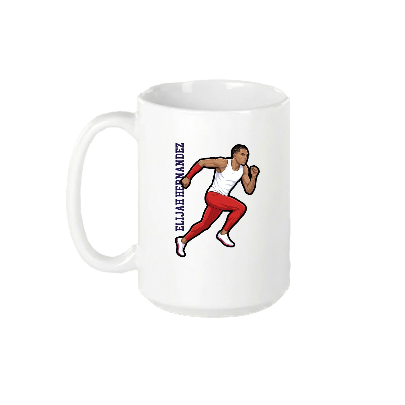 15oz Coffee Mug — Name Vertical in White