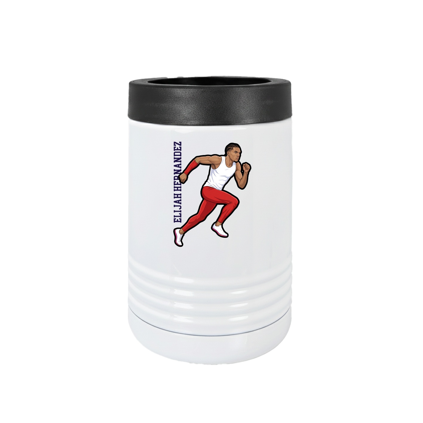 Beverage Holder — Name Vertical in White