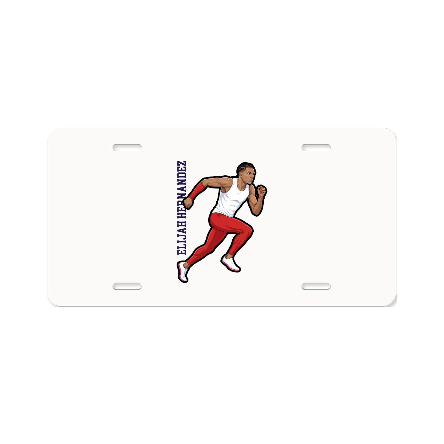License Plate — Name Vertical in Classic