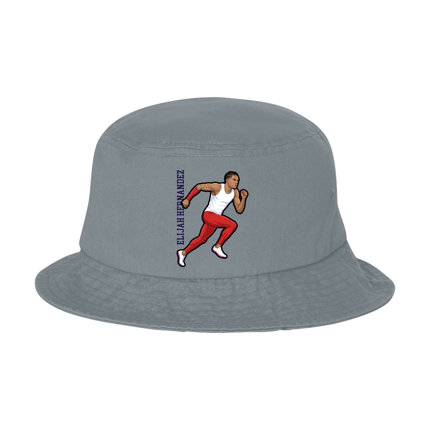 Bucket Cap — Name Vertical in Grey