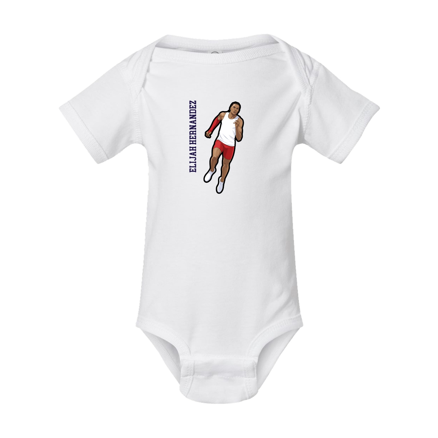 Baby Onesie — Name Vertical in White