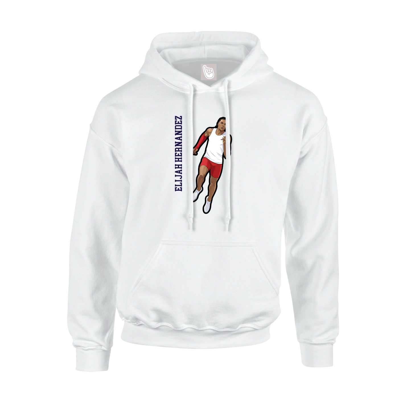 Youth Hoodie — Name Vertical in White