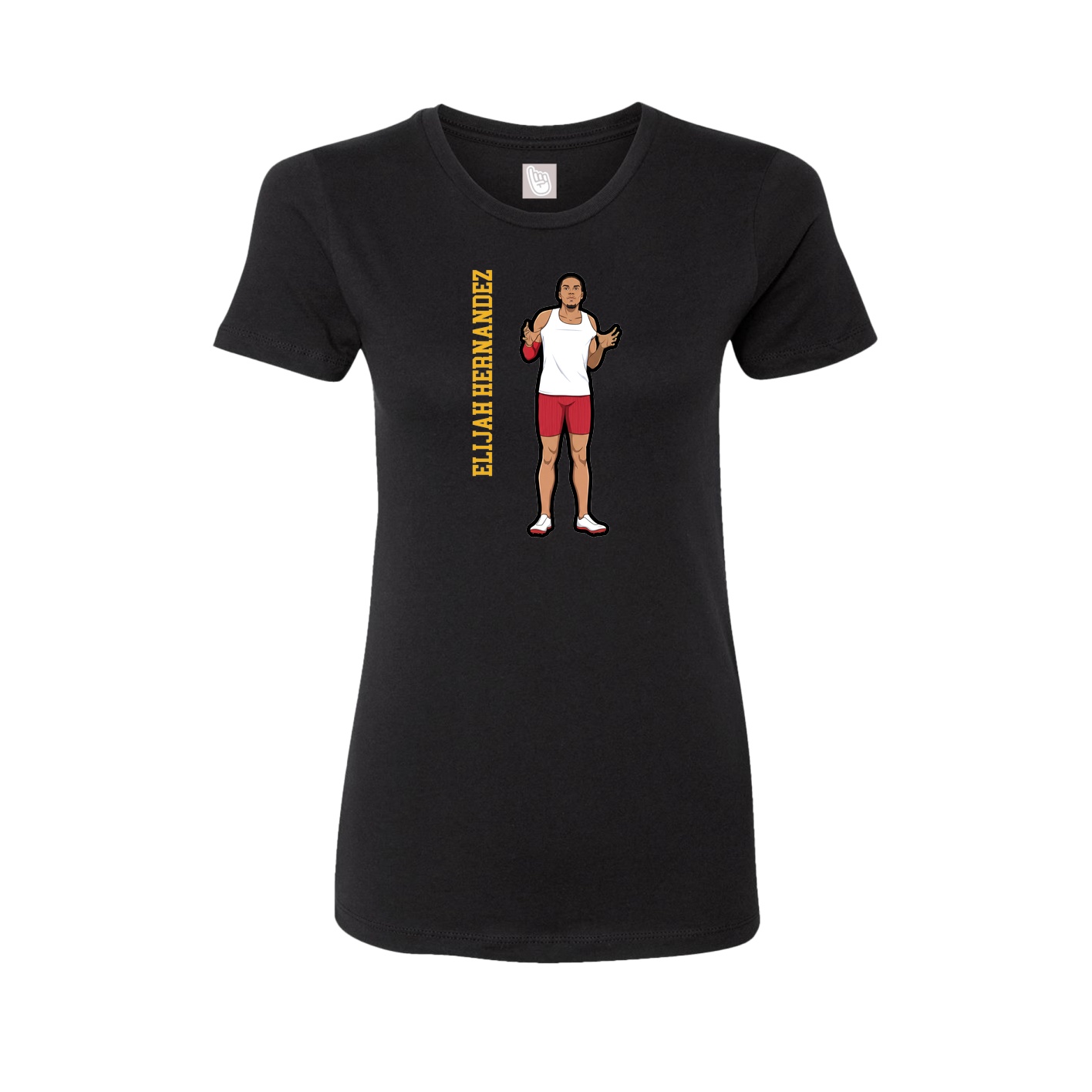 Fitted Women's Tee — Name Vertical in Black