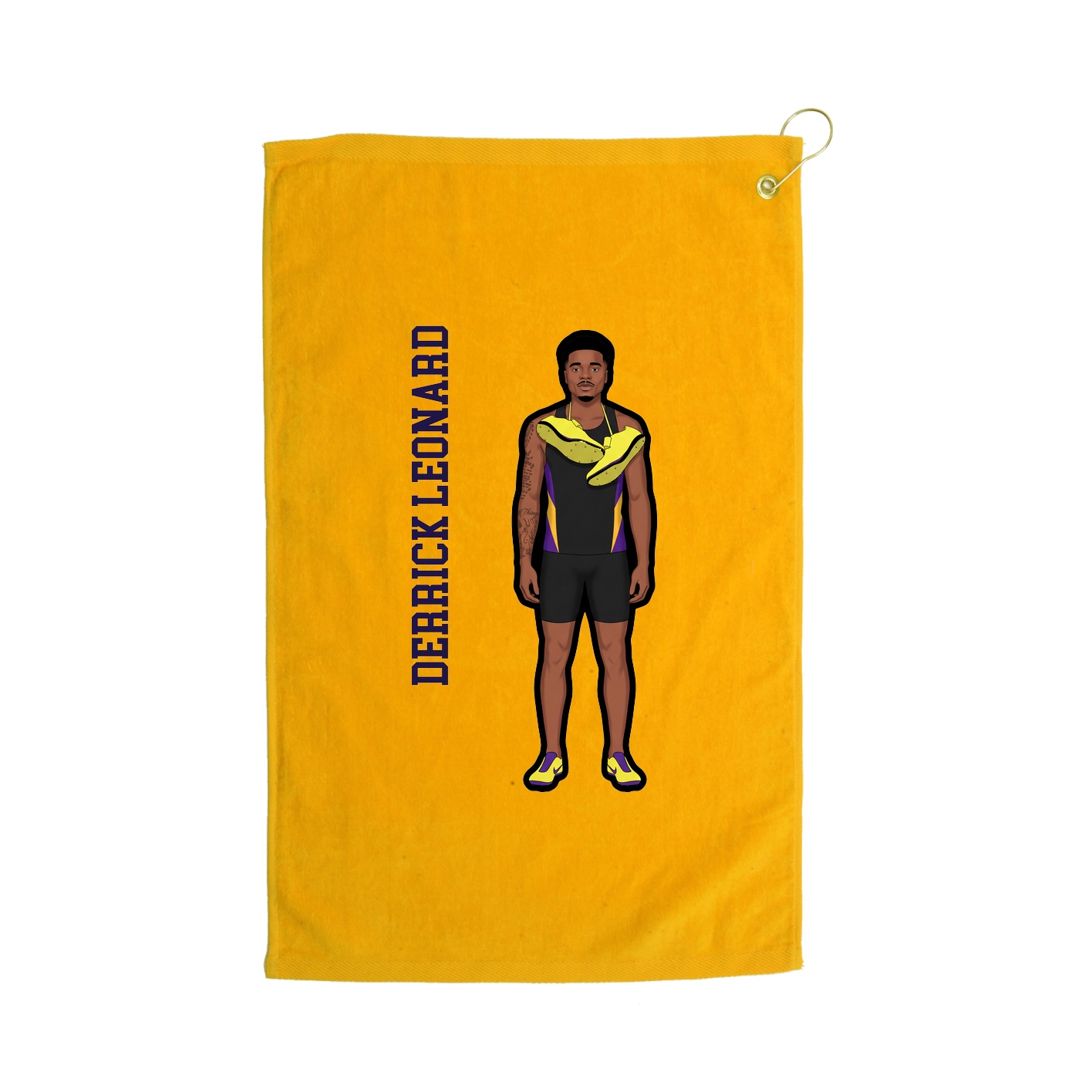 Golf Towel — Name Vertical in Gold