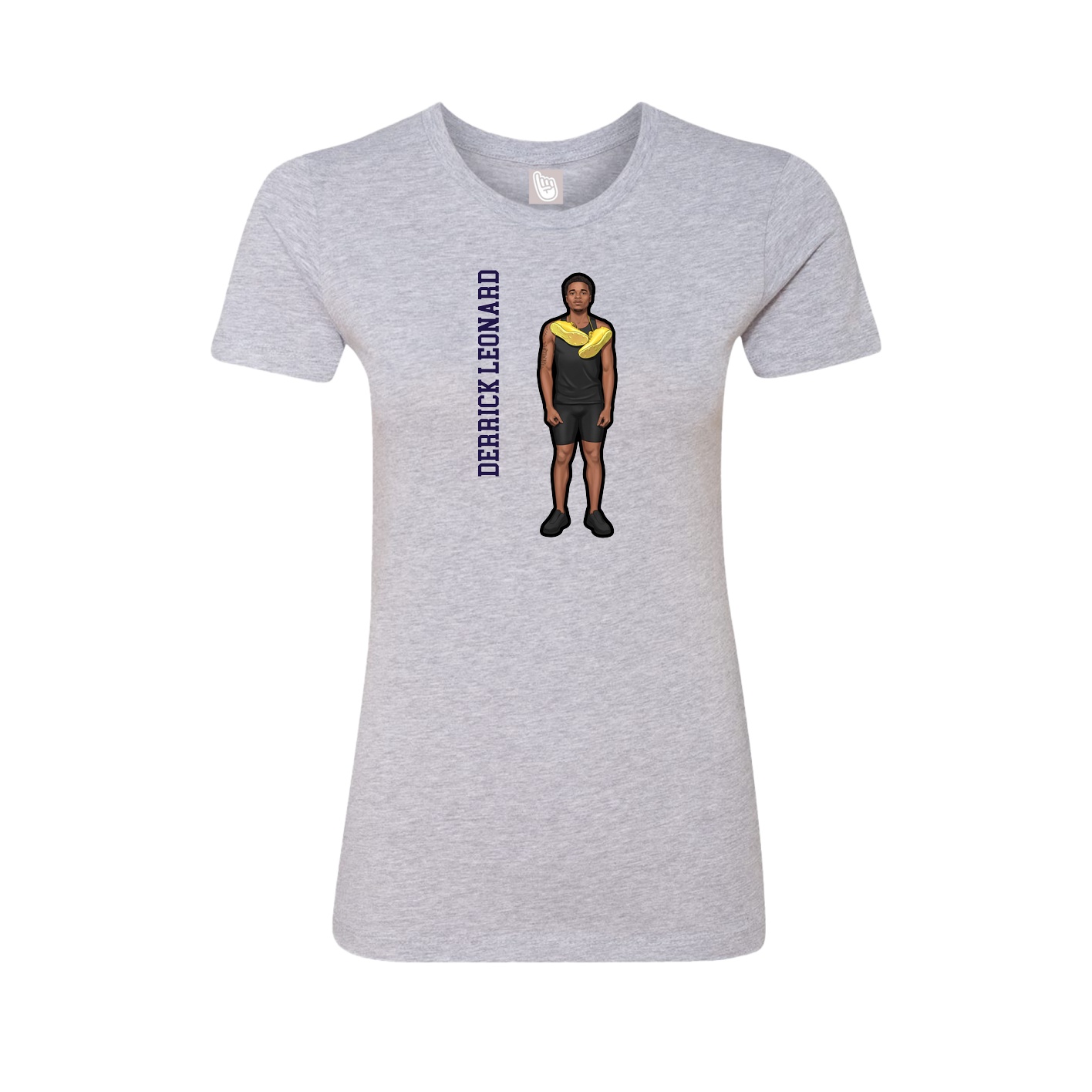 Womens Tee — Name Vertical in Grey