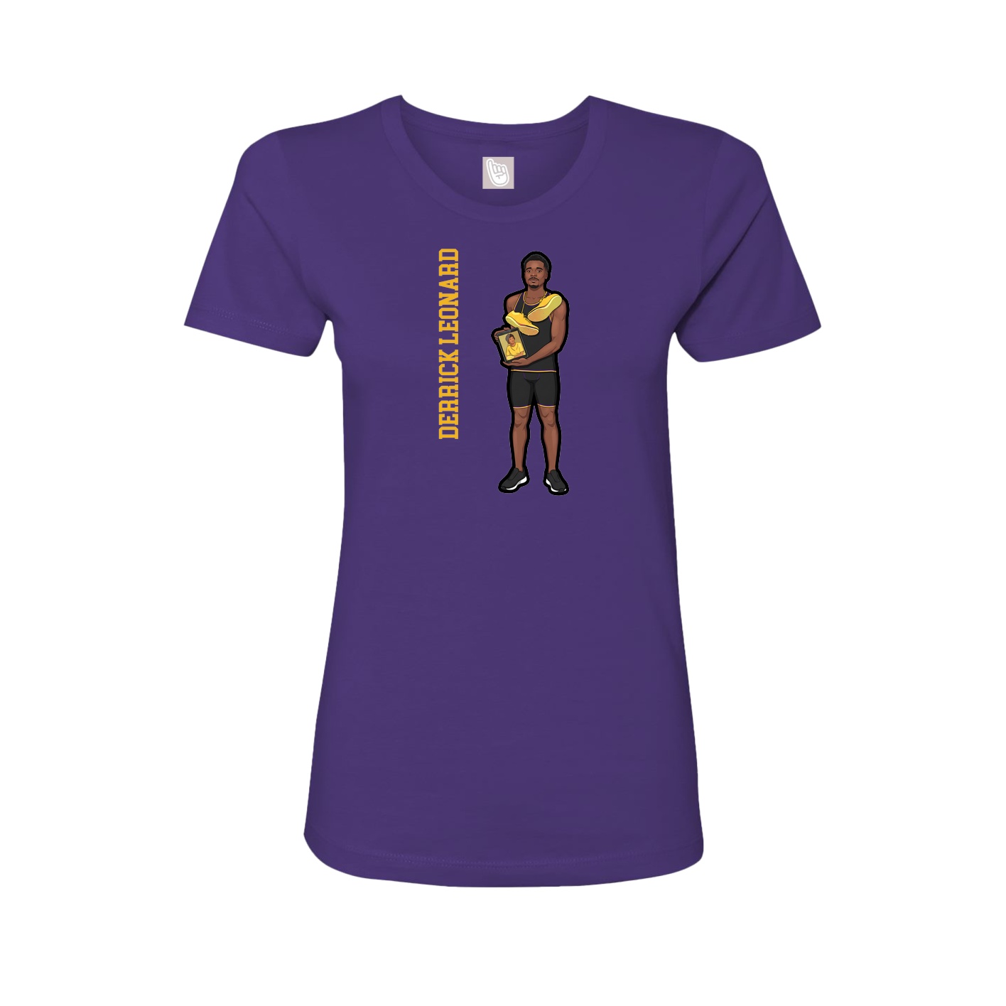 Womens Tee — Name Vertical in Purple