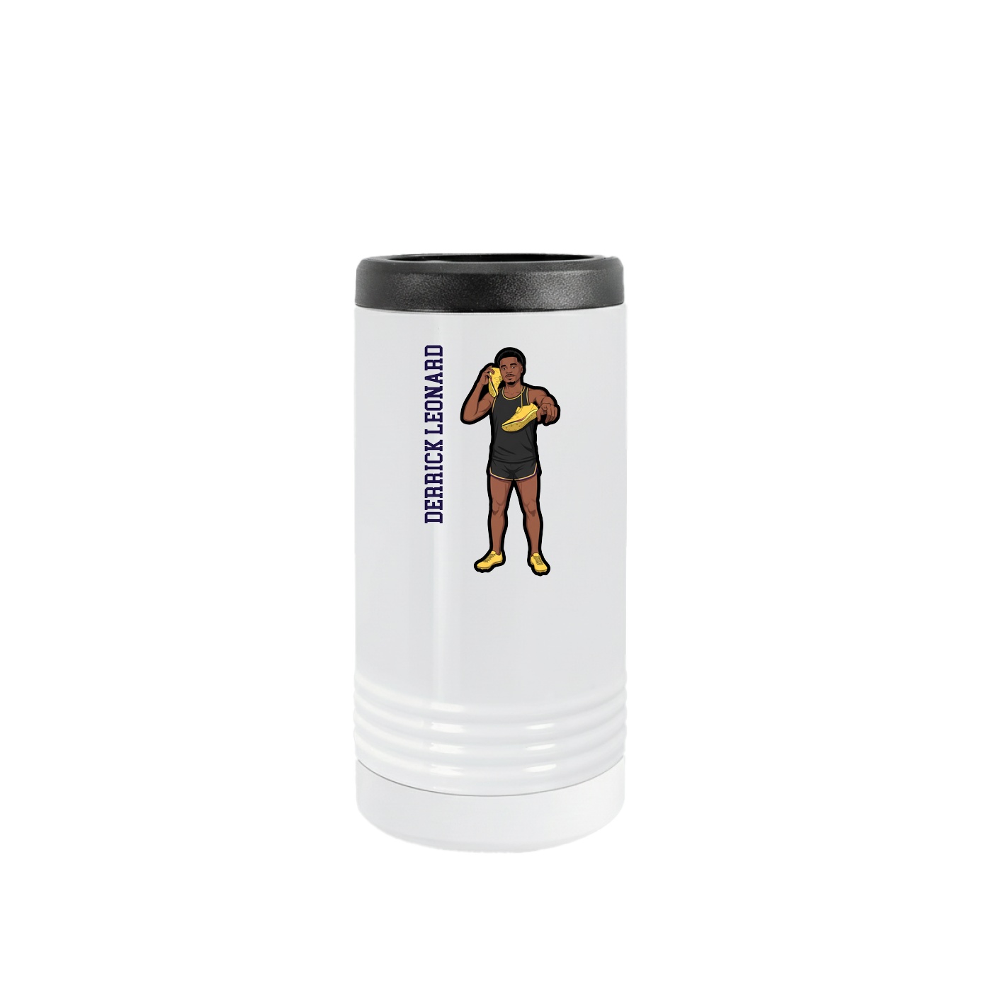 Slim Beverage Holder — Name Vertical in White