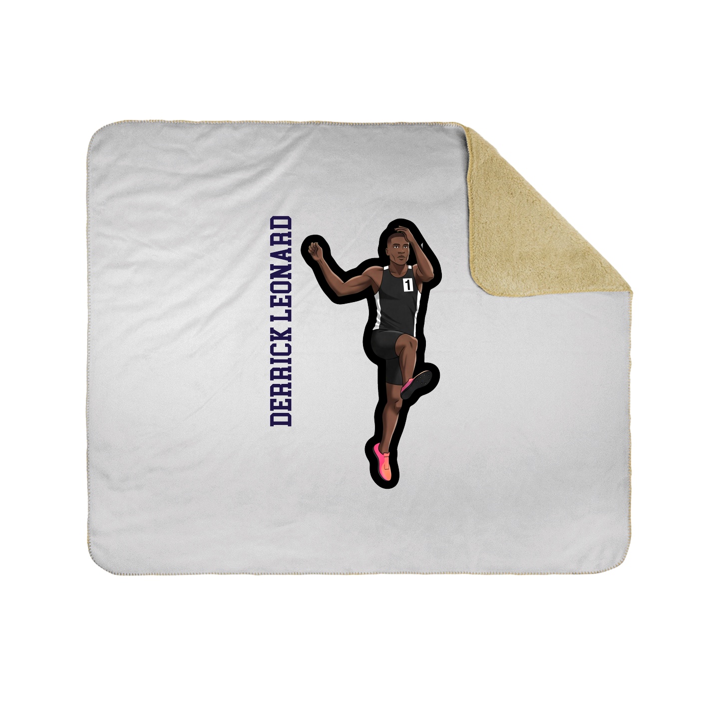 Throw Blanket — Name Vertical in White