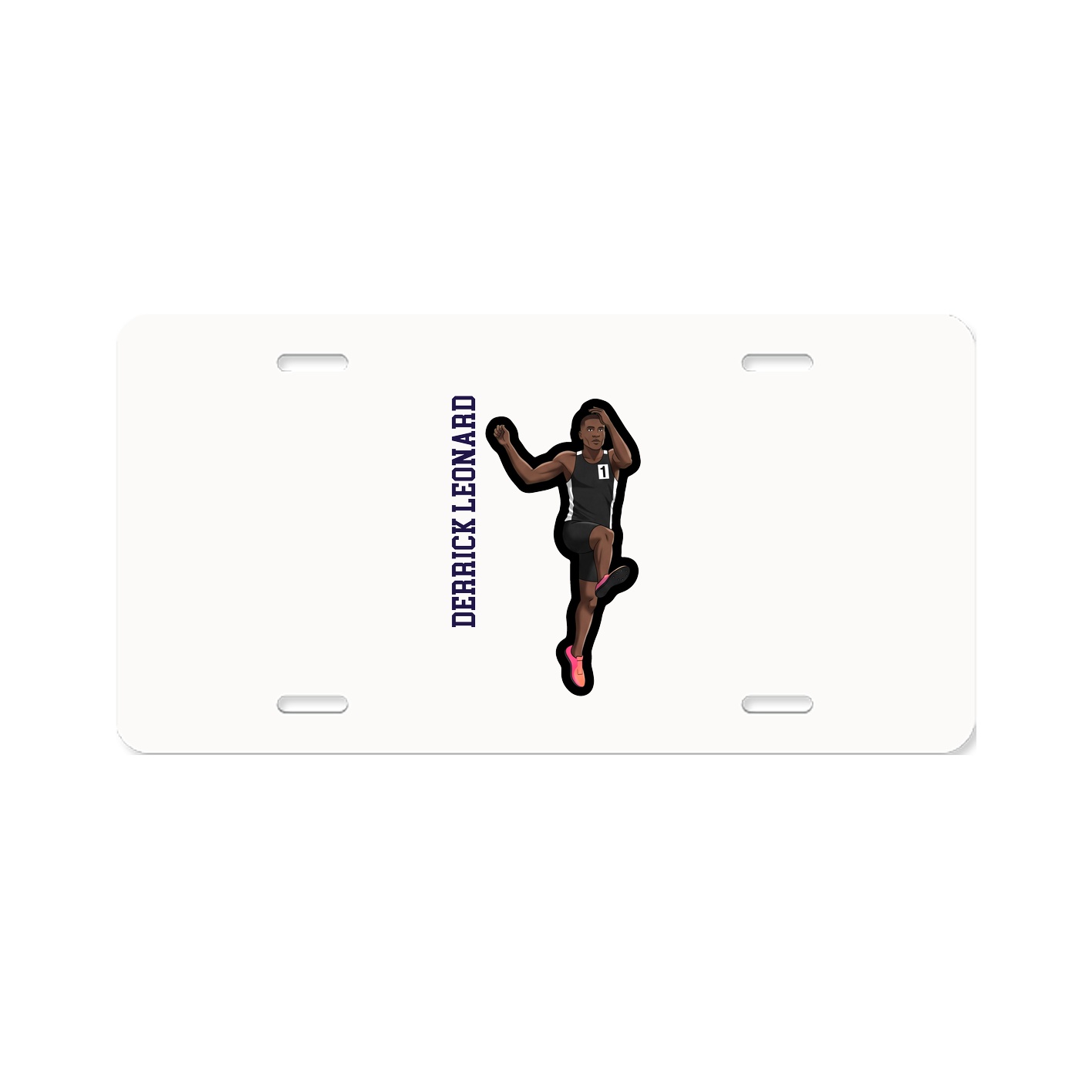 License Plate — Name Vertical in Classic