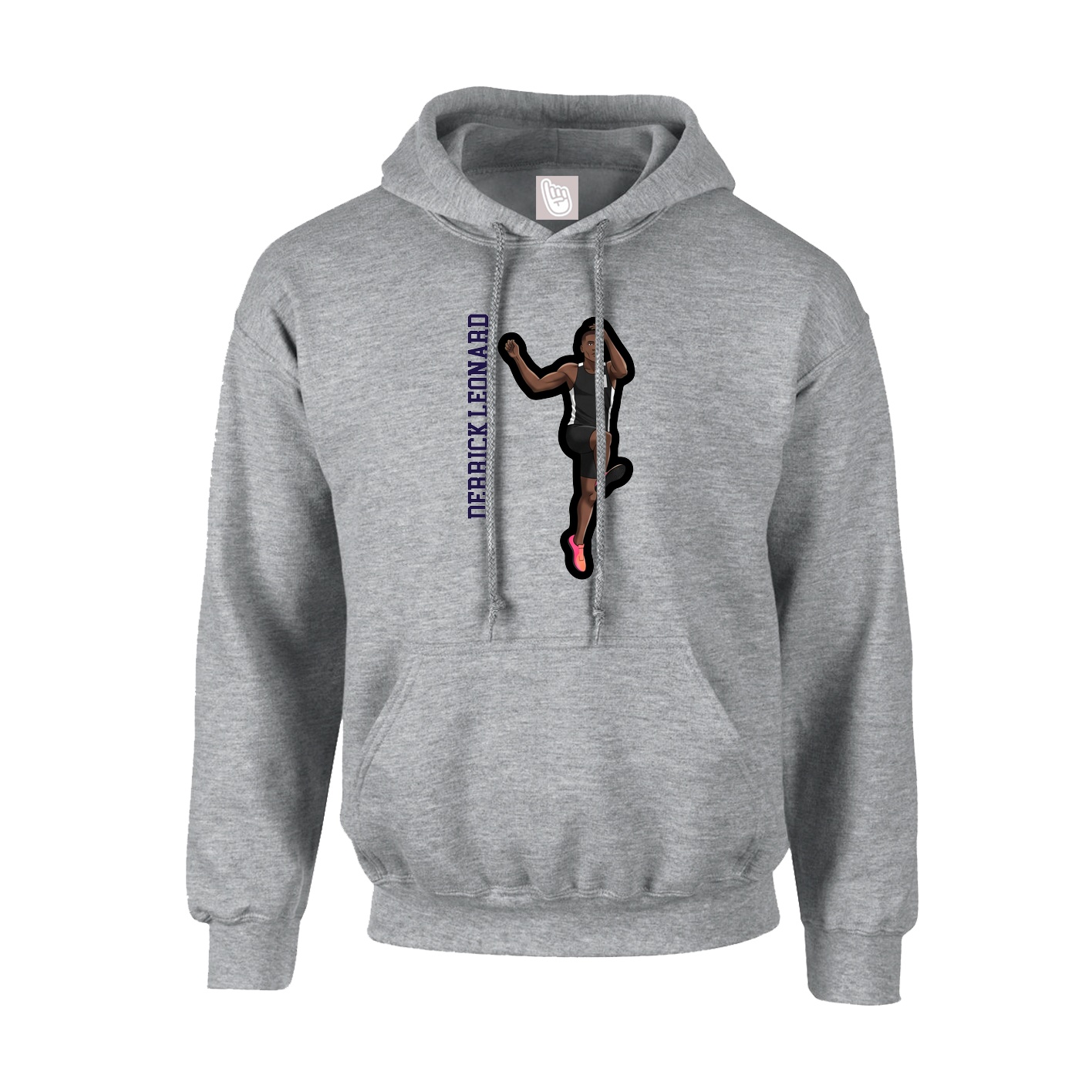 Hoodie — Name Vertical in Grey