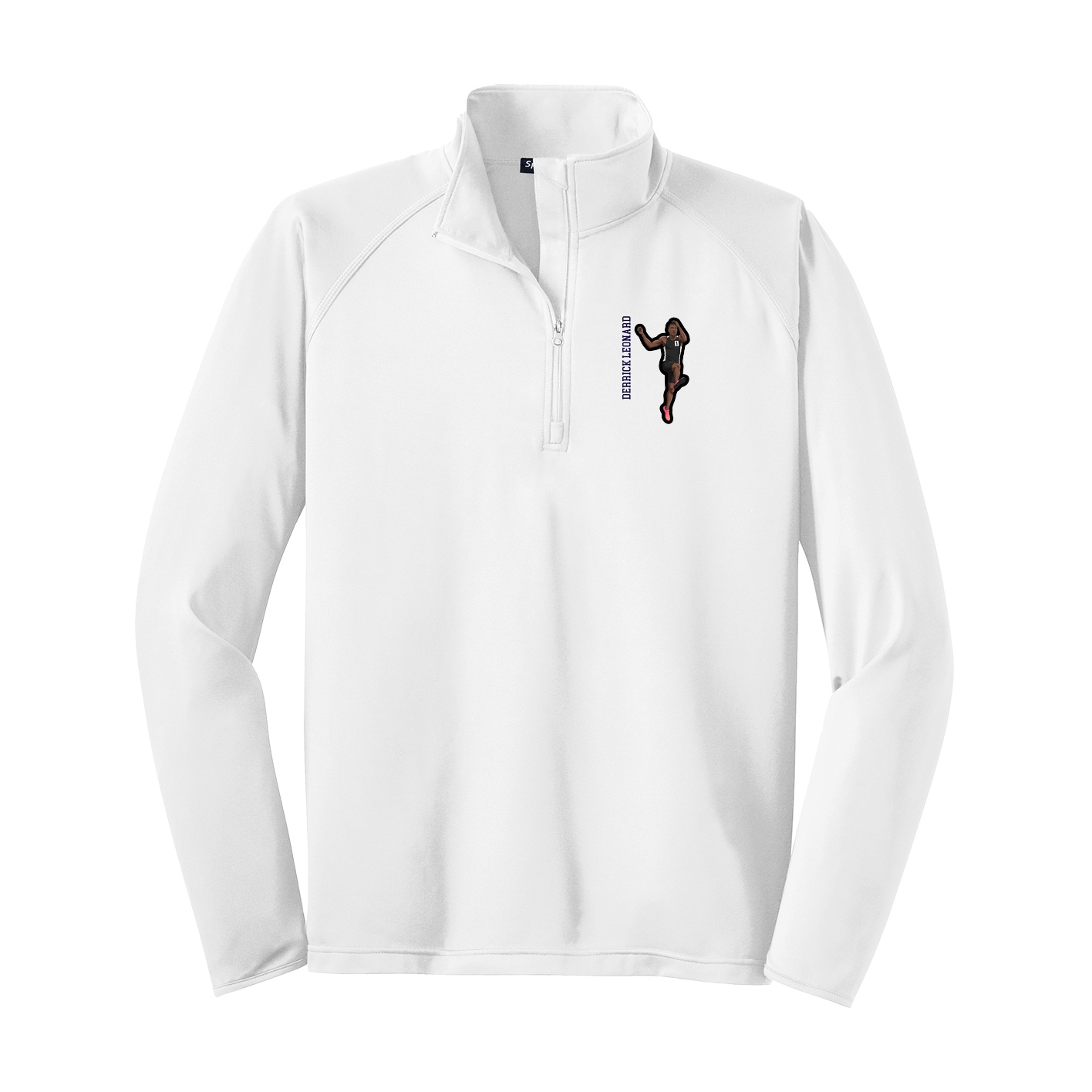 Q-Zip Pullover — Name Vertical in White
