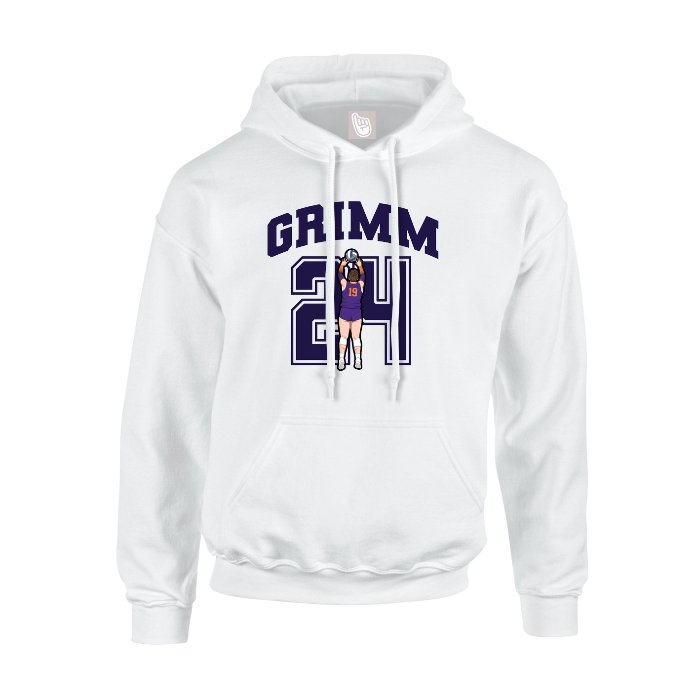 Youth Hoodie — Number in White