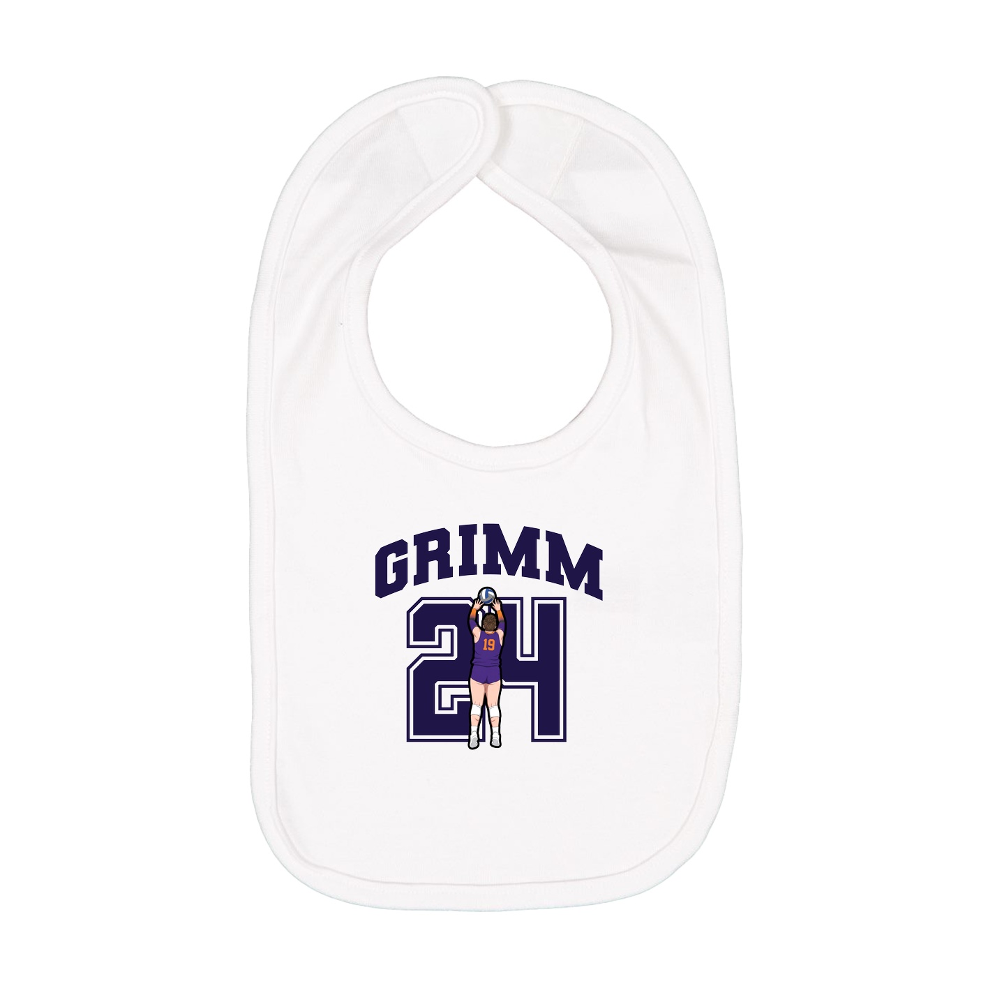 Infant Bib — Number in White