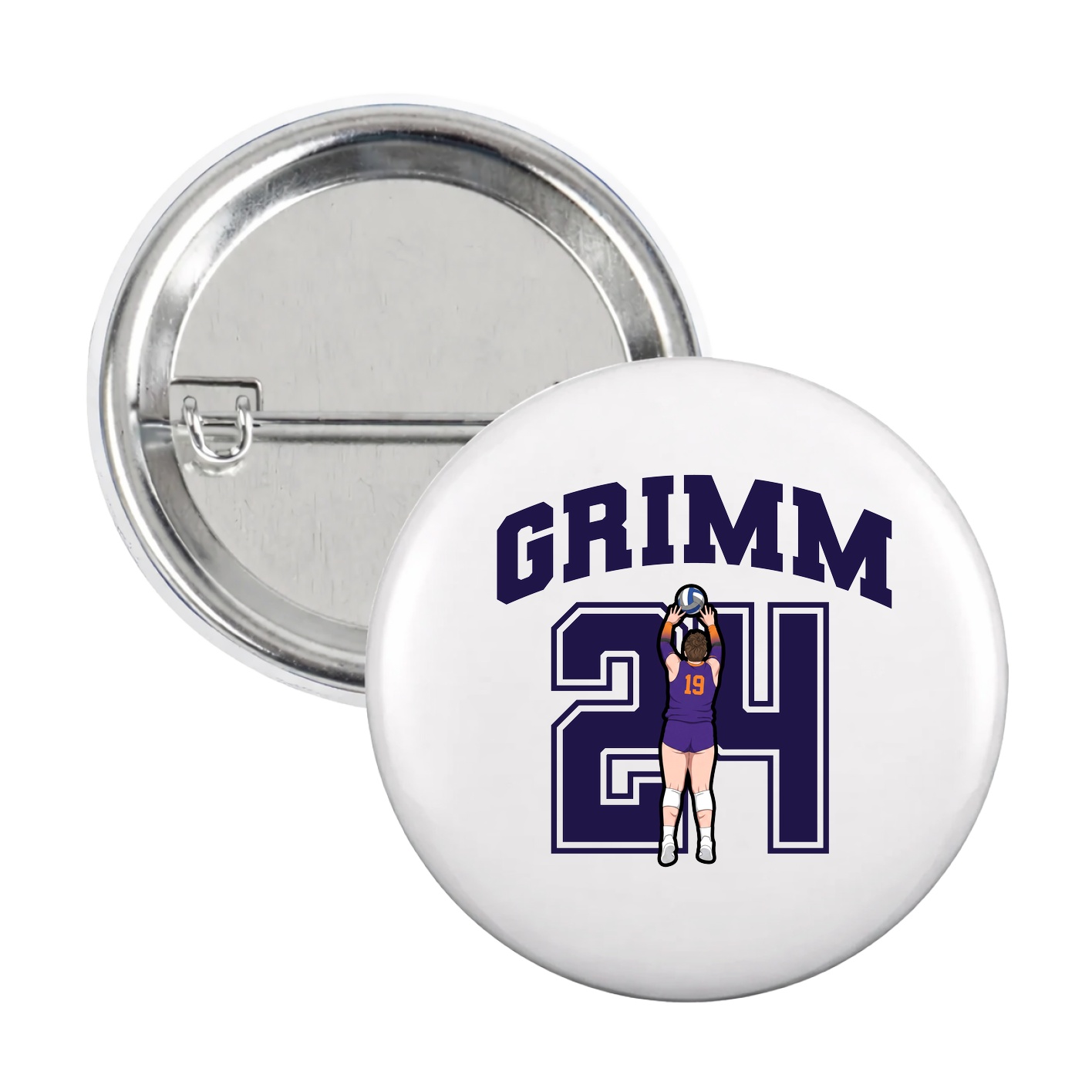 Game Day Button — Number in White