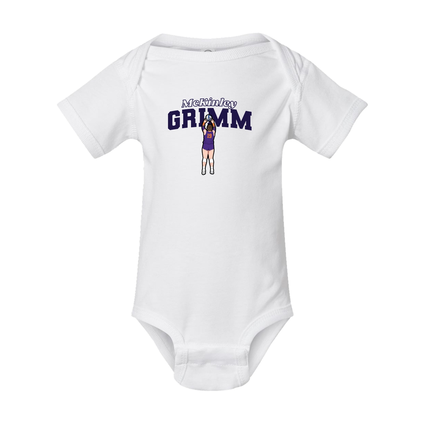 Baby Onesie — Name Arch in White