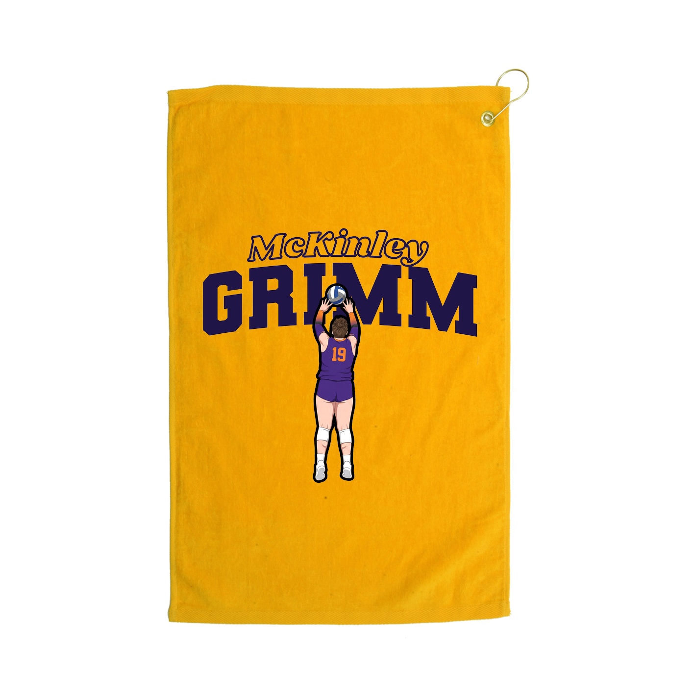 Golf Towel — Name Arch in Gold