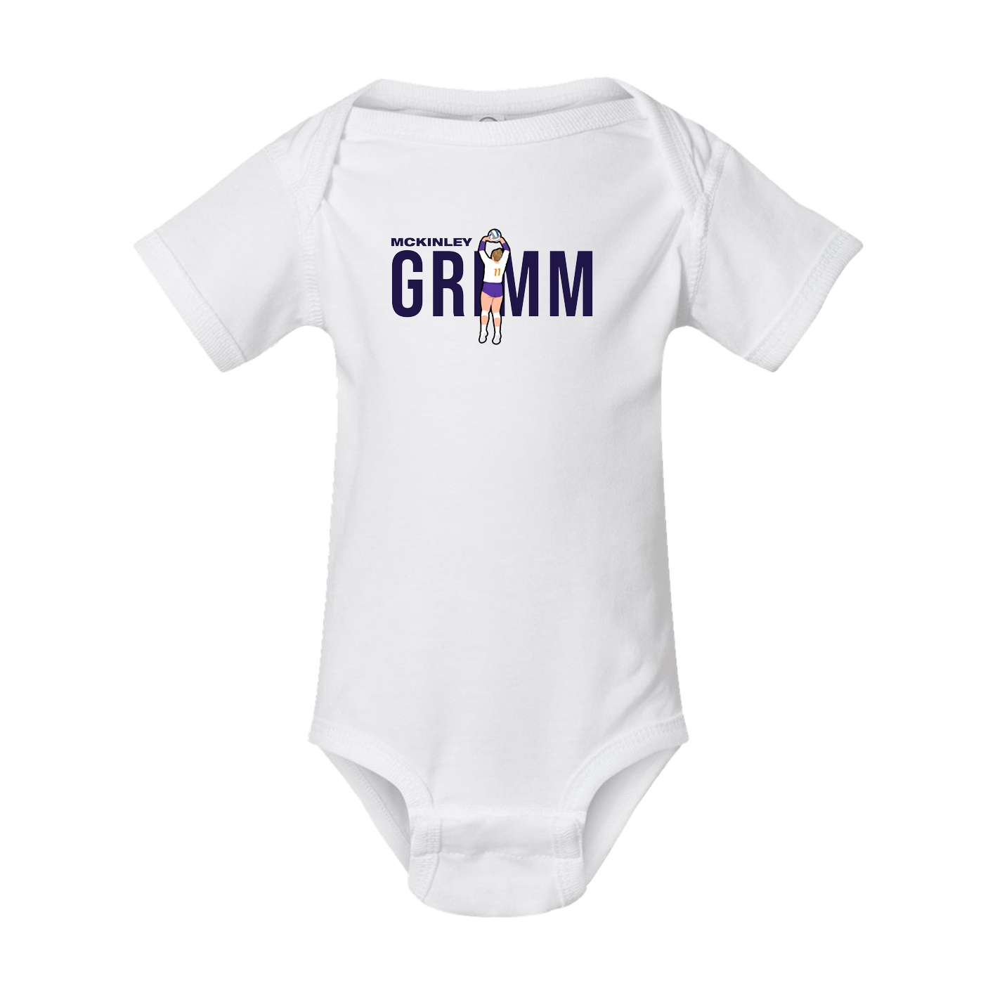 Baby Onesie — Player Name in White