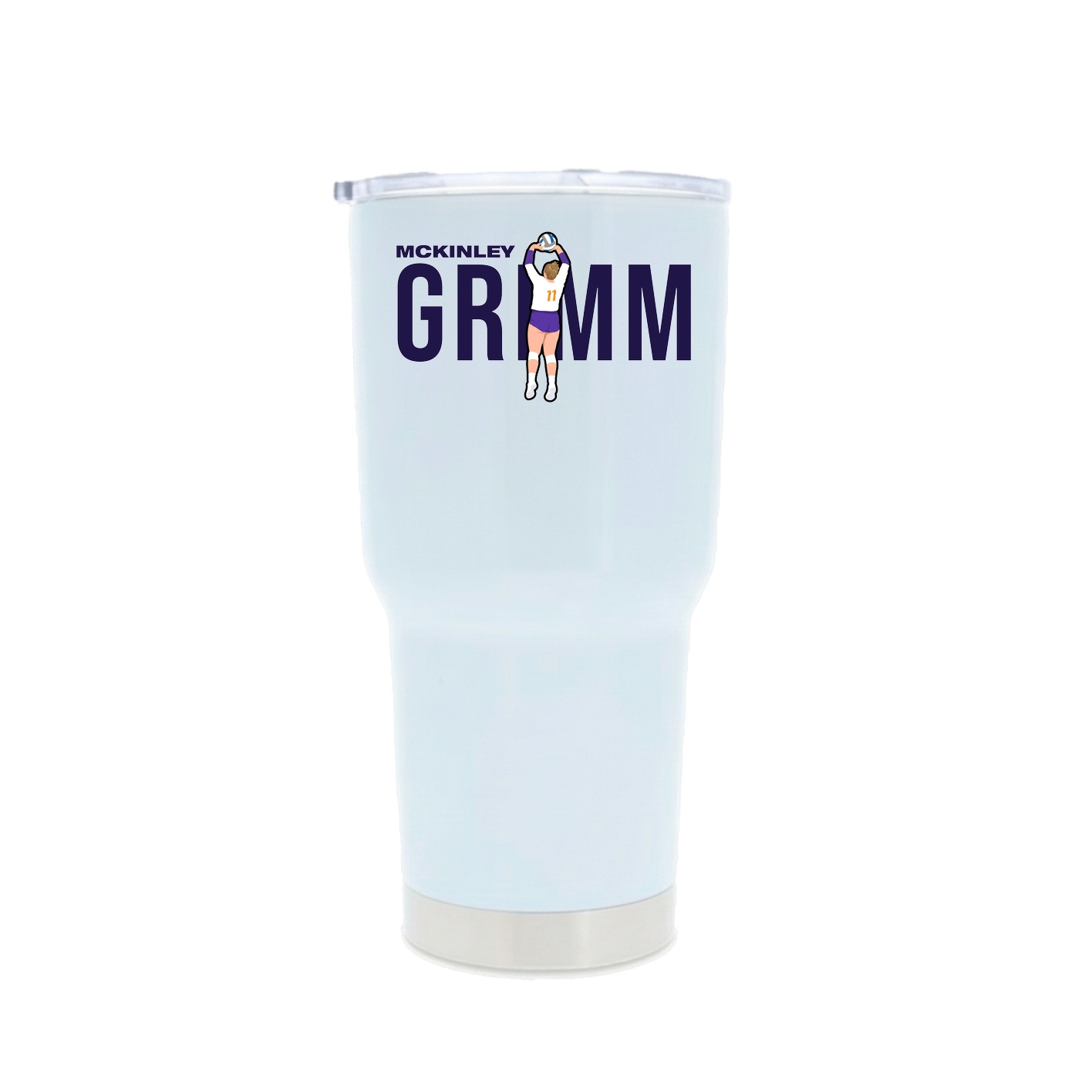 30oz Stainless Steel Tumbler — Player Name in White