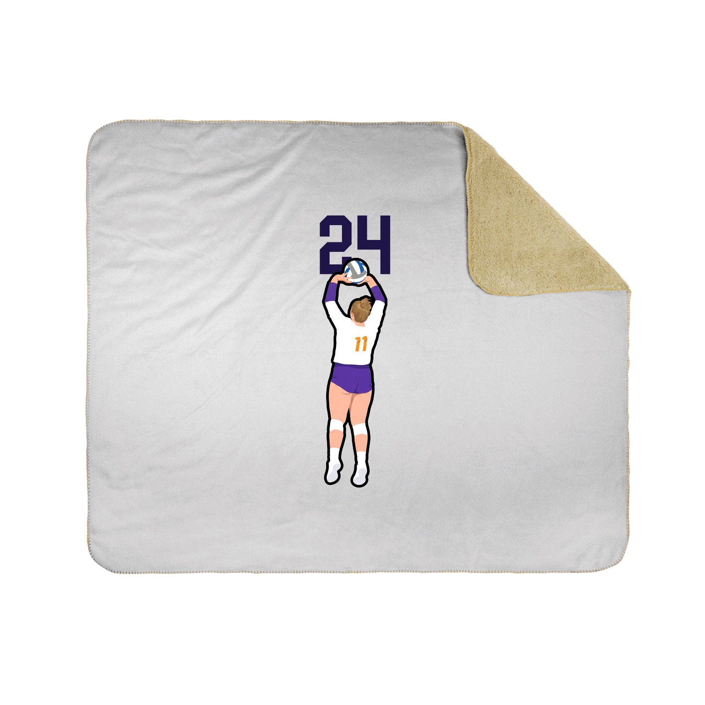 Throw Blanket — Number Top in White