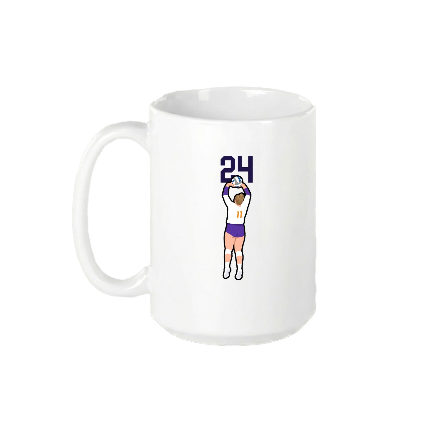 15oz Coffee Mug — Number Top in White