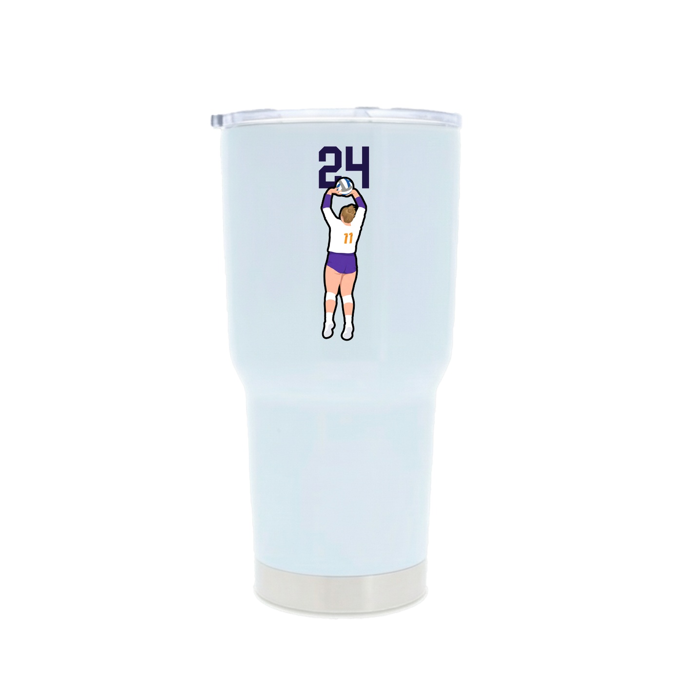 30oz Stainless Steel Tumbler — Number Top in White
